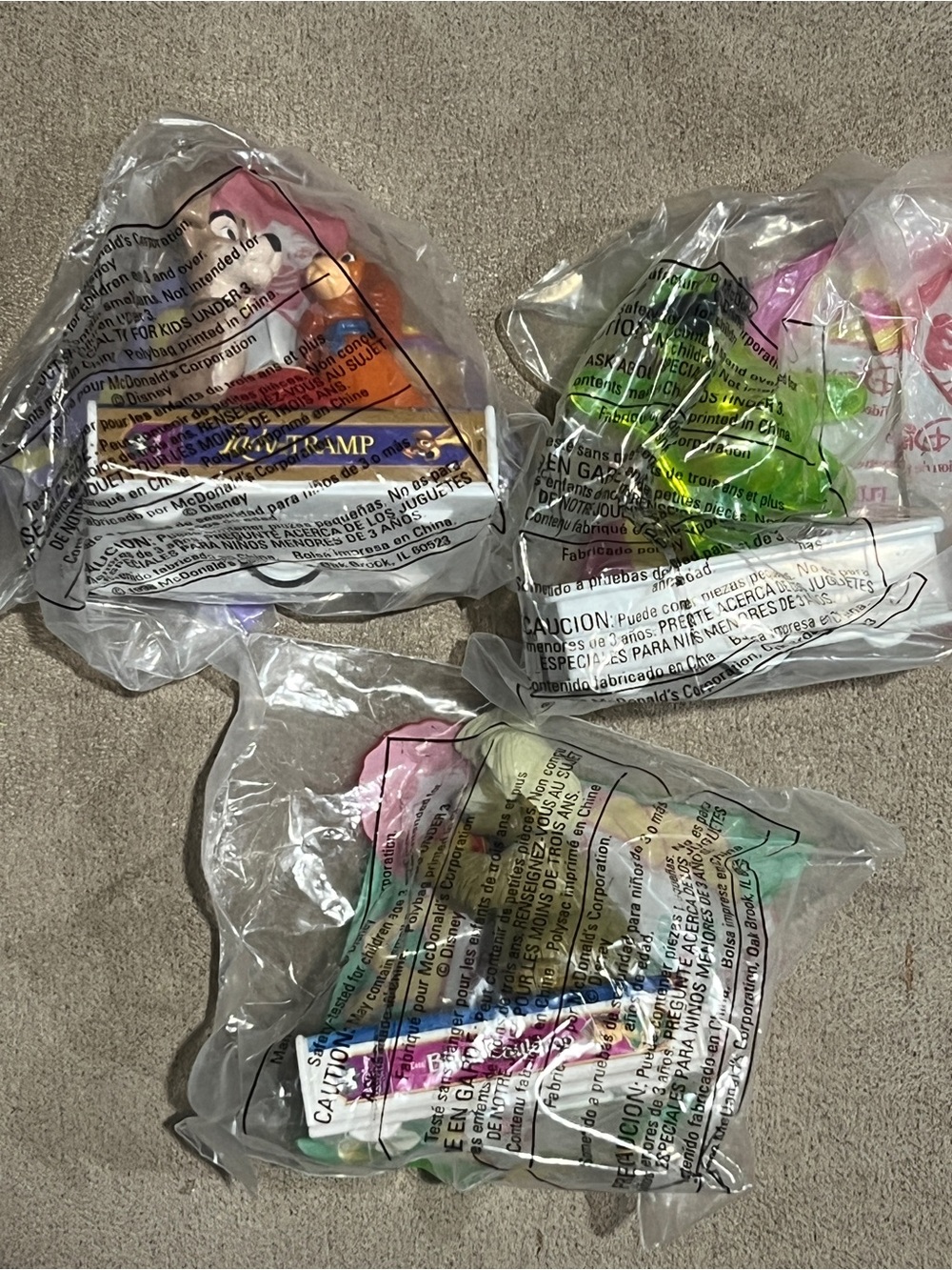 Vintage Set Disney VHS Train Car McDonalds Happy Meal  Lot Of 3 1998 Lady tramp